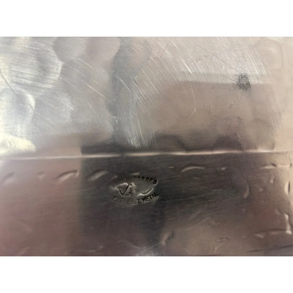 Everlast Metal Hand‎ Forged Aluminum Tray Vintage Floral Hammered